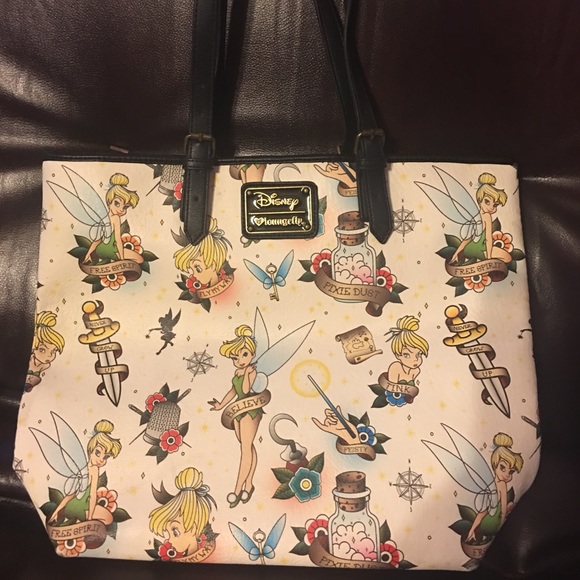 Loungefly Tinkerbell faux leather tote - Picture 1 of 4